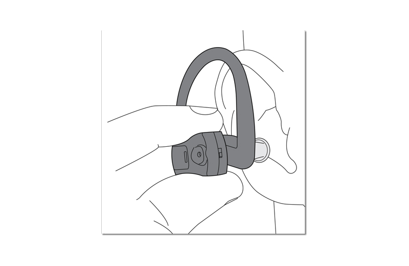 Volume max product design illustration in ear