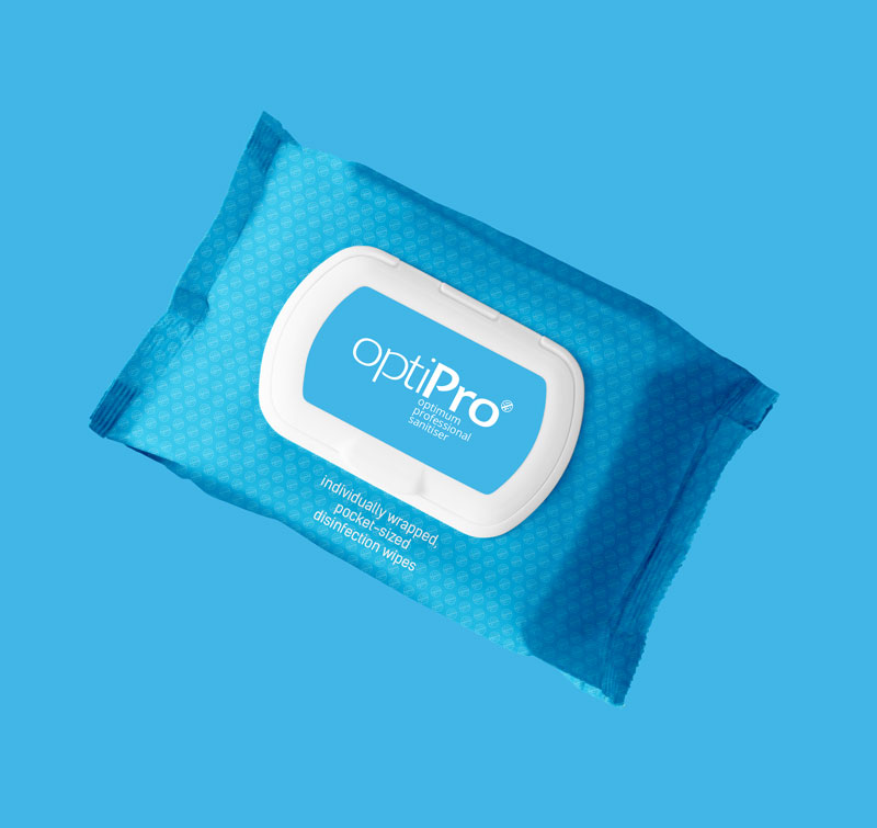 Optipro wipes packaging design