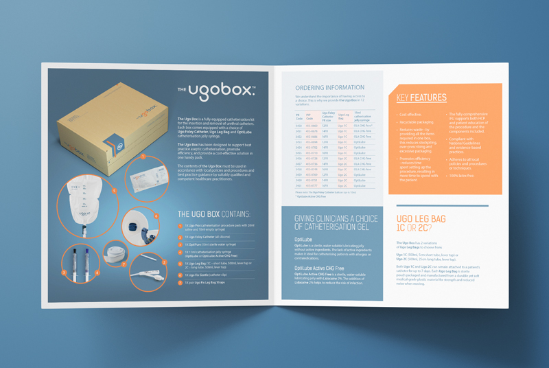 Ugobox booklet open square graphic design flyer