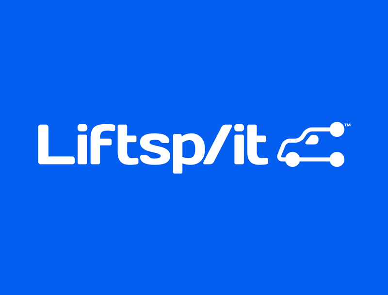 Liftsplit blue london logo design with icon