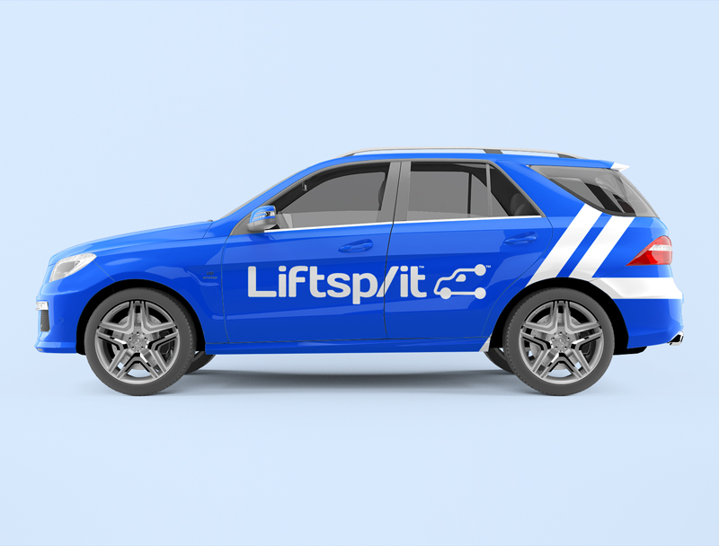 Liftsplit logo vehicle wrap graphic design